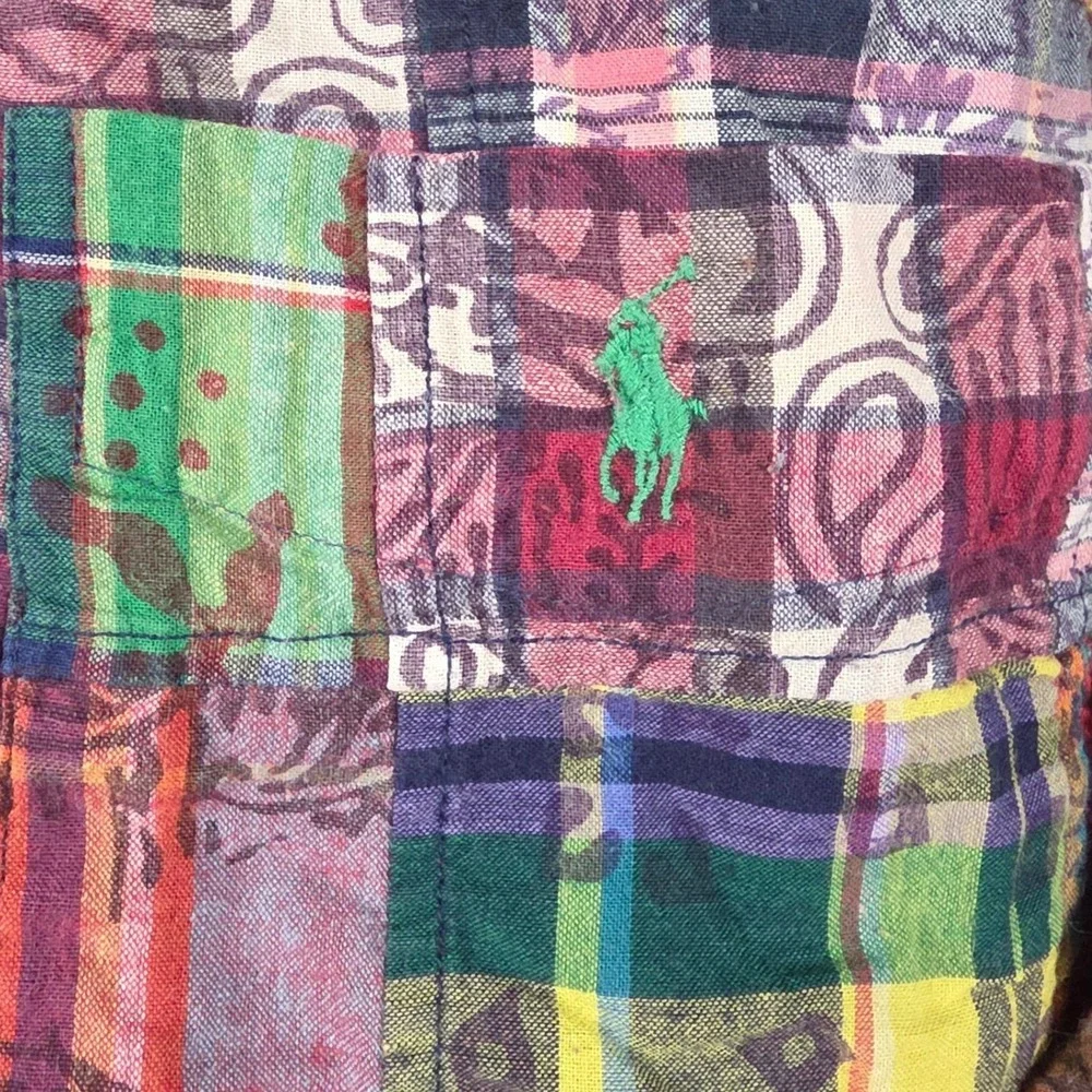 NWT Polo Ralph Lauren Men Classic Fit Patchwork Plaid Paisley Buttondown Shirt L